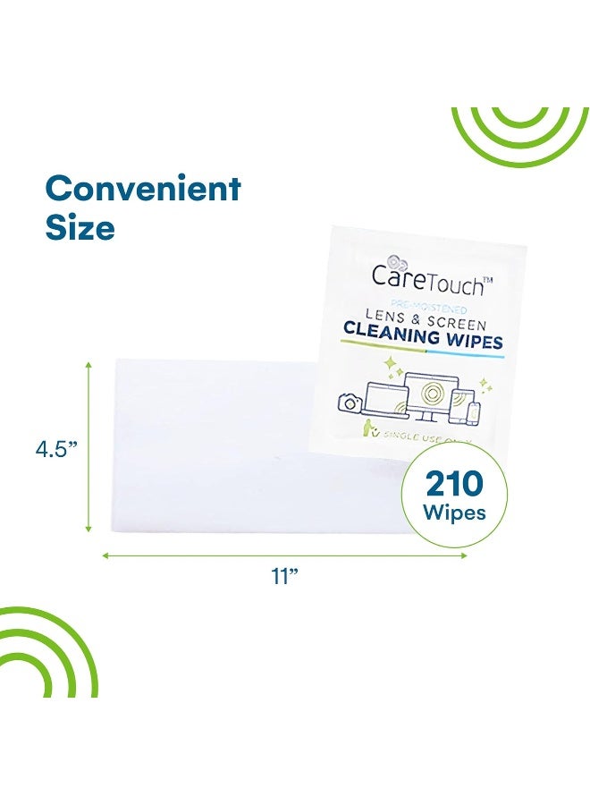 Care Touch Lens Wipes for Eyeglasses - 210 Individually Wrapped Pre-Moistened Wipes - Image 2